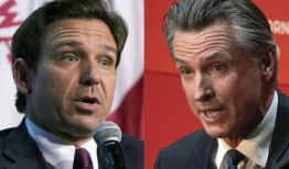 德桑蒂斯和纽森在两位白宫有志者的对峙中互相辱骂，谈论政策